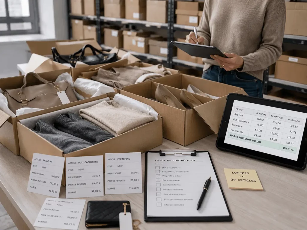 Déstockage de luxe pour la revente de produits premium sur marketplace avec marge et bénéfice