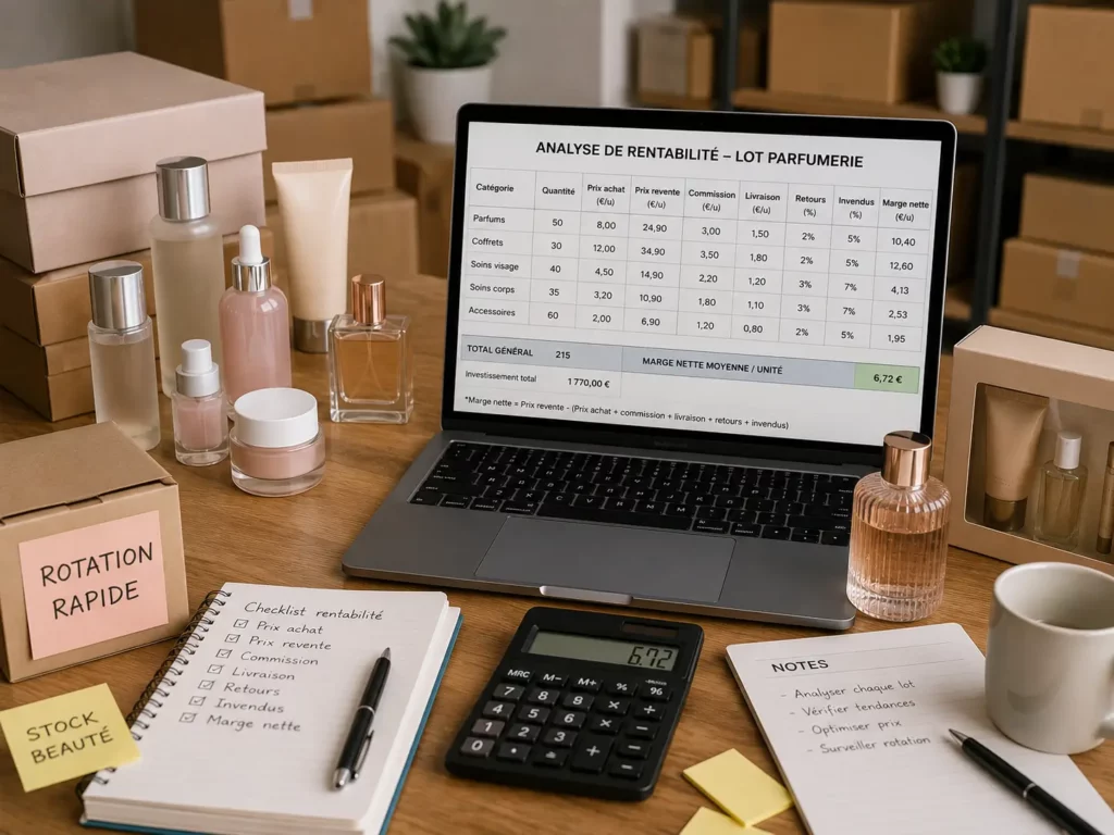acheter invendus sephora et calculer la rentabilité avant revente