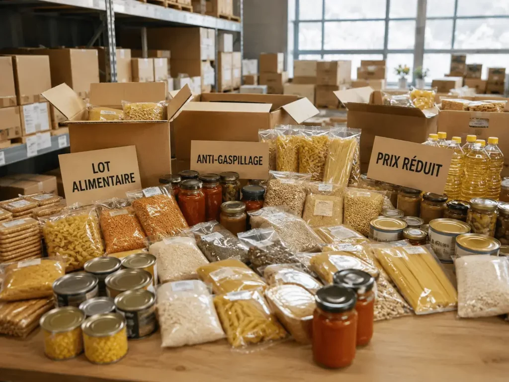 Déstockage alimentaire de lots de produits secs pour revendeurs et épiceries