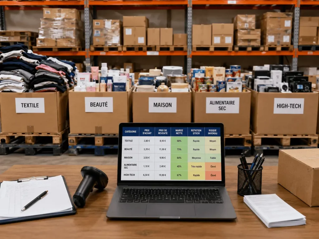 niches de déstockage en Europe avec calcul de marge et rentabilité