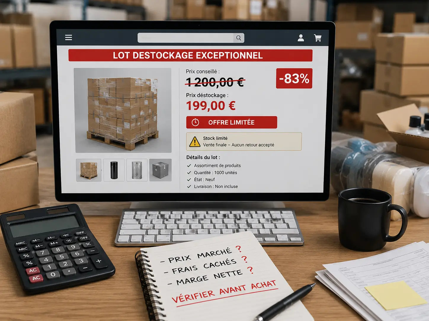 Reconnaître faux bon plan destockage avec vérification d’un lot avant achat