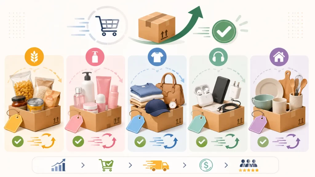 Produits faciles à écouler préparés en lot pour la revente avec tri stockage et prix